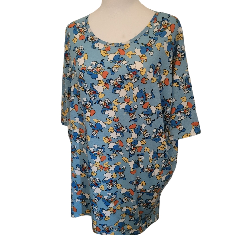 LuLaRoe Disney Donald Duck Irma Tunic Blue sz S